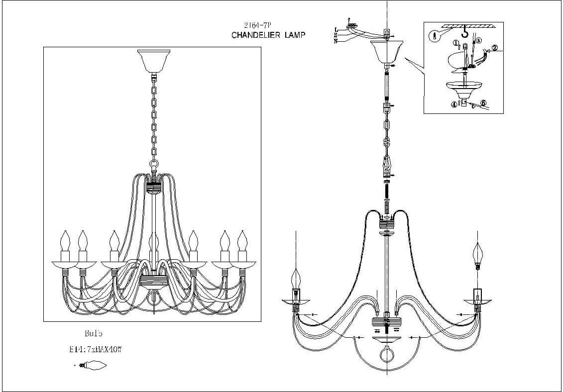 картинка Подвесная люстра F-Promo Chateau 2164-7P от магазина pro-decor.kz