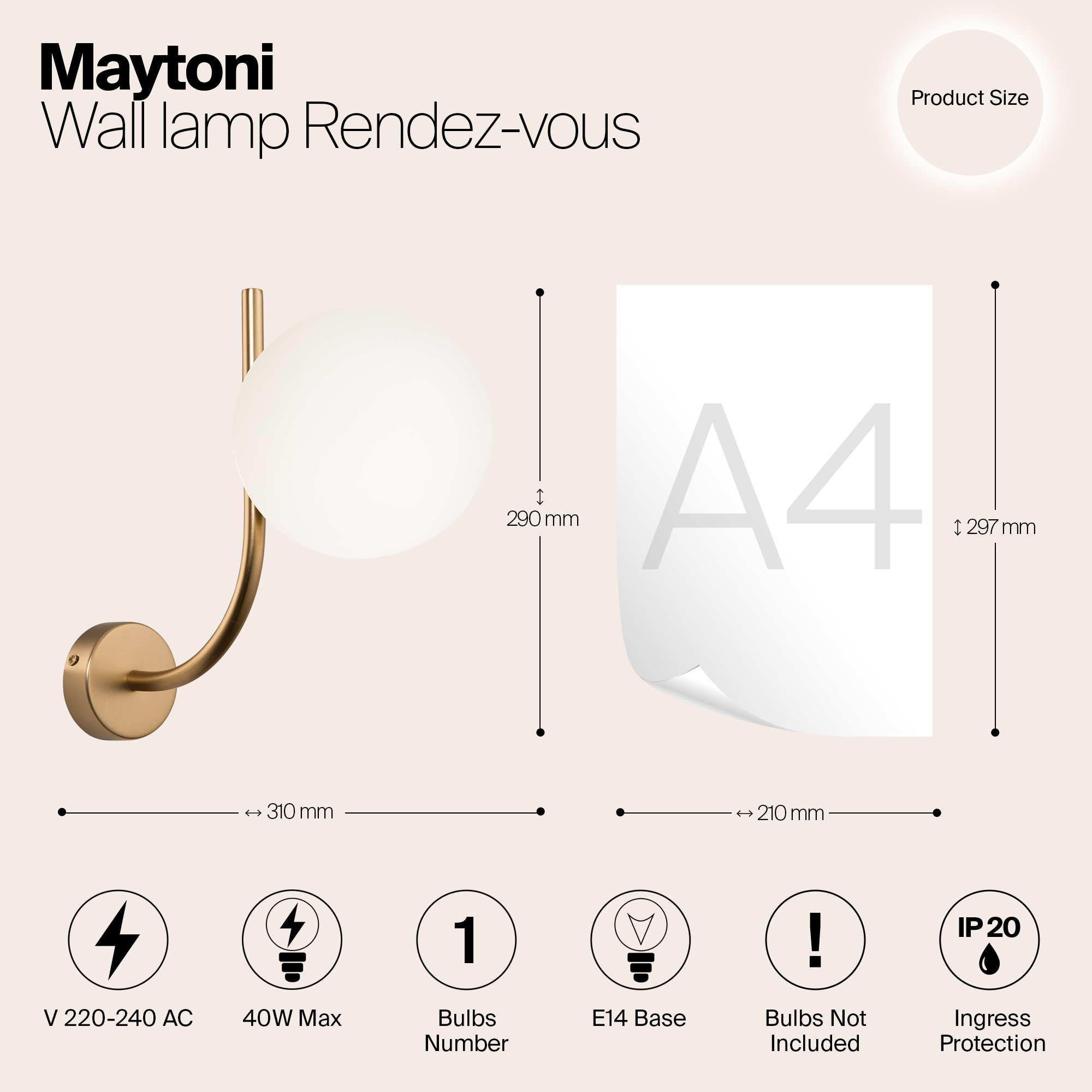 картинка Бра Maytoni MOD109WL-01BS от магазина pro-decor.kz