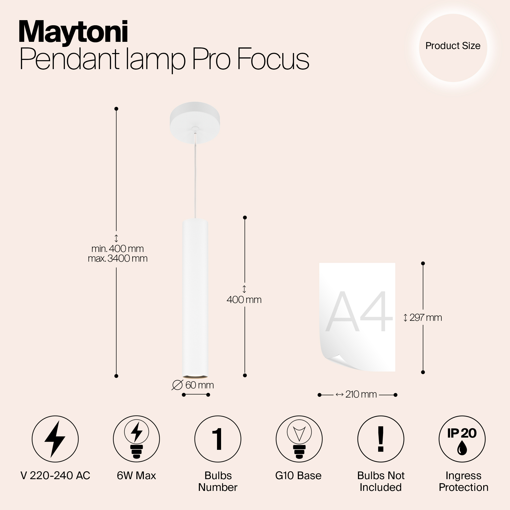 картинка Подвесной светильник Maytoni MOD161PL-01W1 магазин pro-decor.kz являющийся официальным дистрибьютором в Казахстане картинка Подвесной светильник Maytoni MOD161PL-01W1 от магазина pro-decor.kz