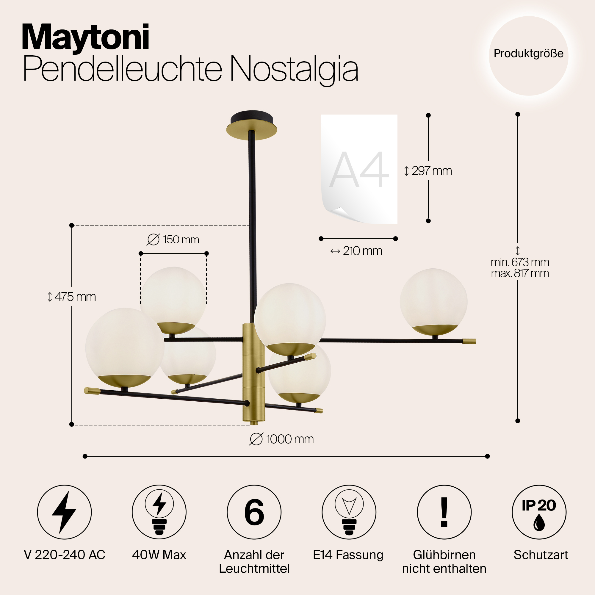 картинка Подвесной светильник Maytoni Nostalgia MOD048PL-06G магазин pro-decor.kz являющийся официальным дистрибьютором в Казахстане картинка Подвесной светильник Maytoni Nostalgia MOD048PL-06G от магазина pro-decor.kz