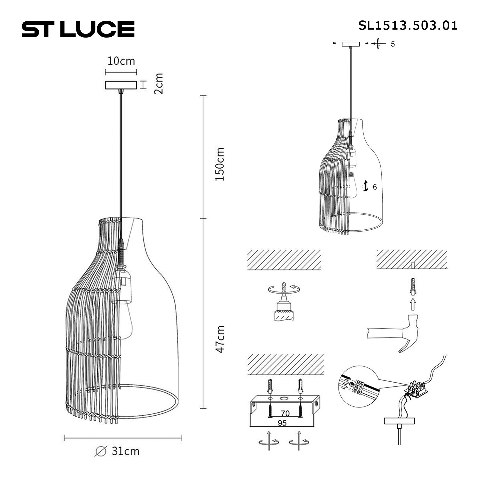картинка SL1513.503.01 Светильник подвесной ST-Luce  от магазина pro-decor.kz