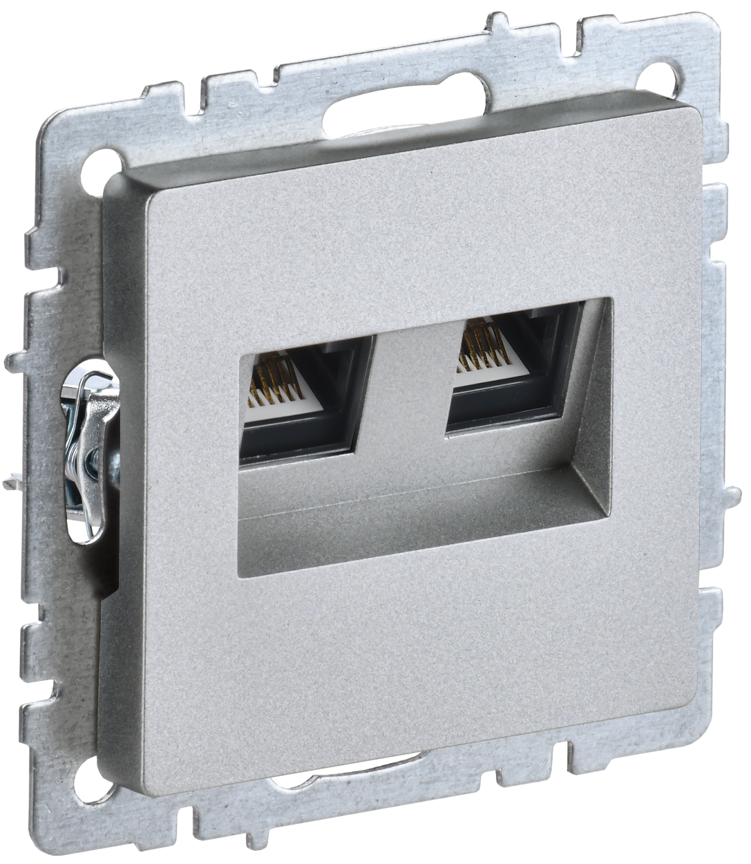 картинка BRITE Роз. двойная RJ11+RJ45 кат.5E РК/Т12-БрА алюм. IEK от магазина pro-decor.kz