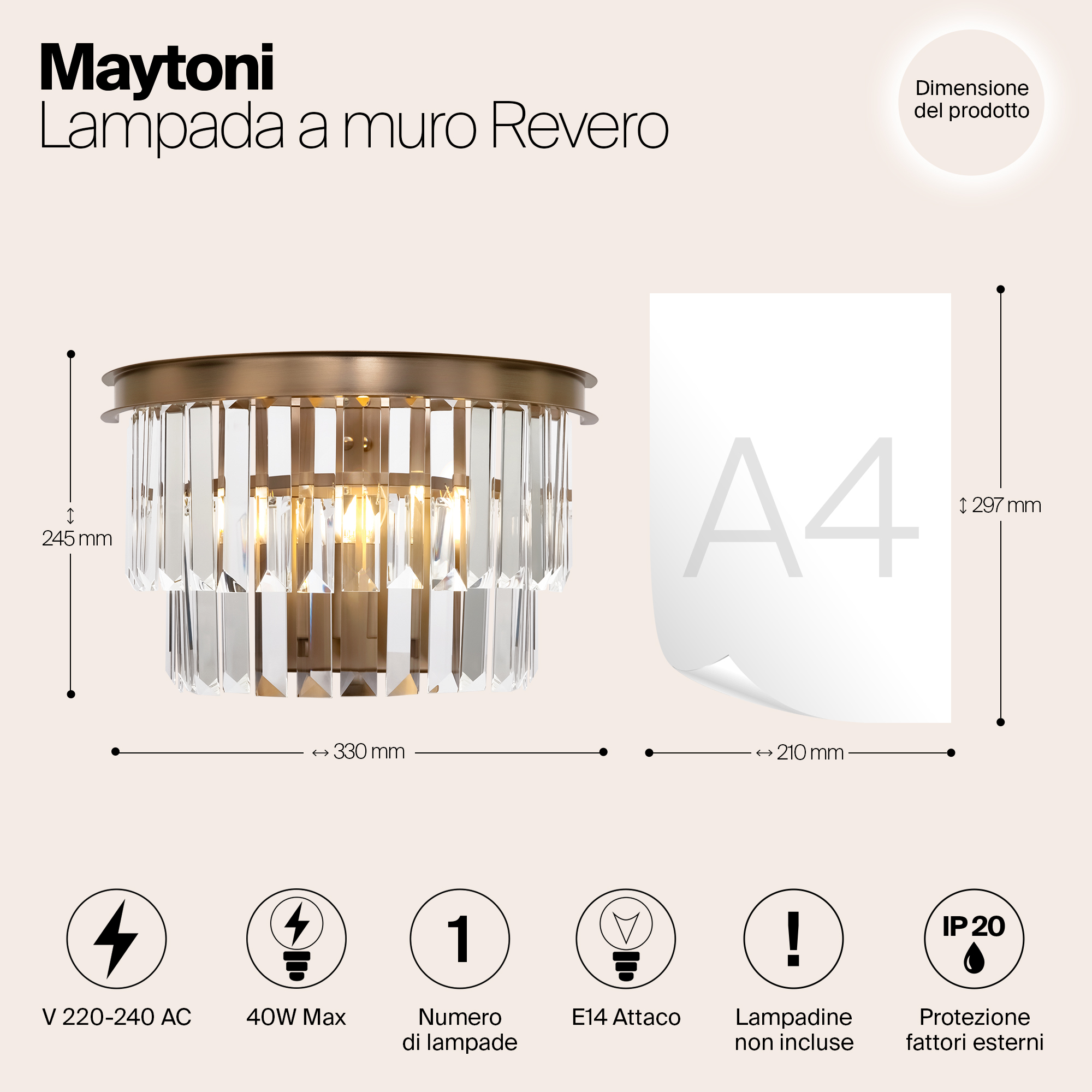 картинка Настенный светильник Maytoni Revero MOD085WL-01BS от магазина pro-decor.kz