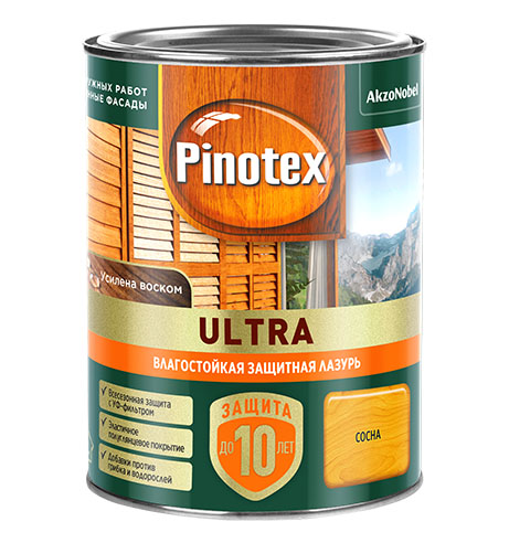 Купить Лазурь Pinotex Ultra Сосна 0,9л, Лазурь Pinotex Ultra Сосна 0,9л,