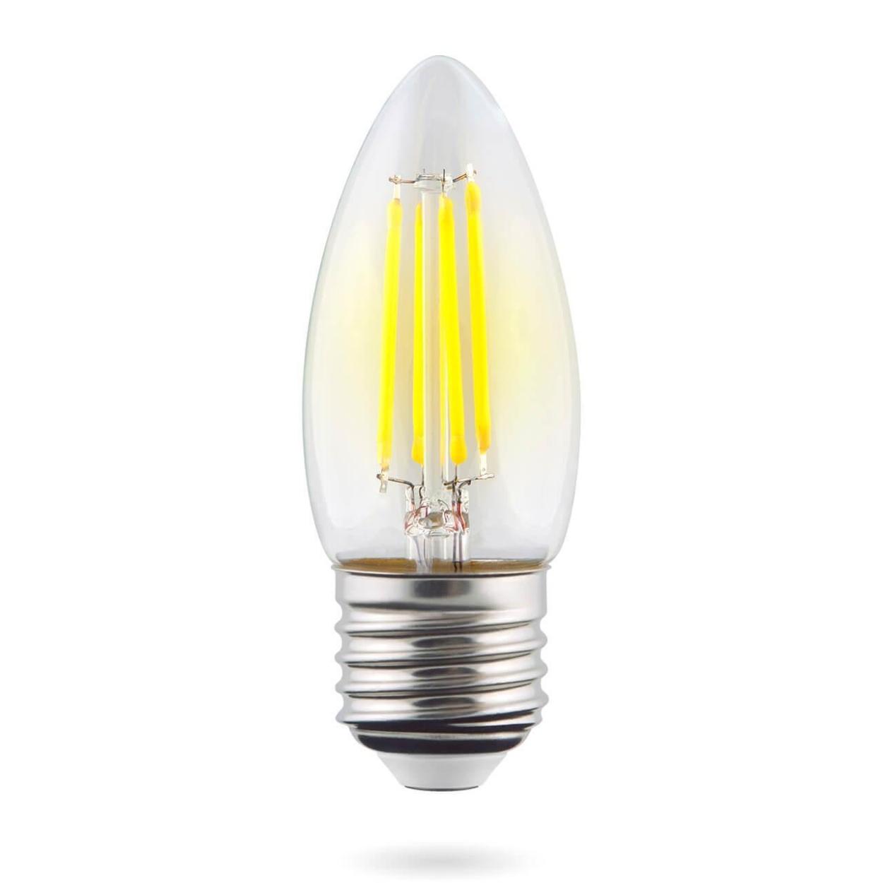 картинка Лампа светодиодная филаментная Voltega E27 6W 4000К прозрачная VG10-C1E27cold6W-F 7029 от магазина pro-decor.kz