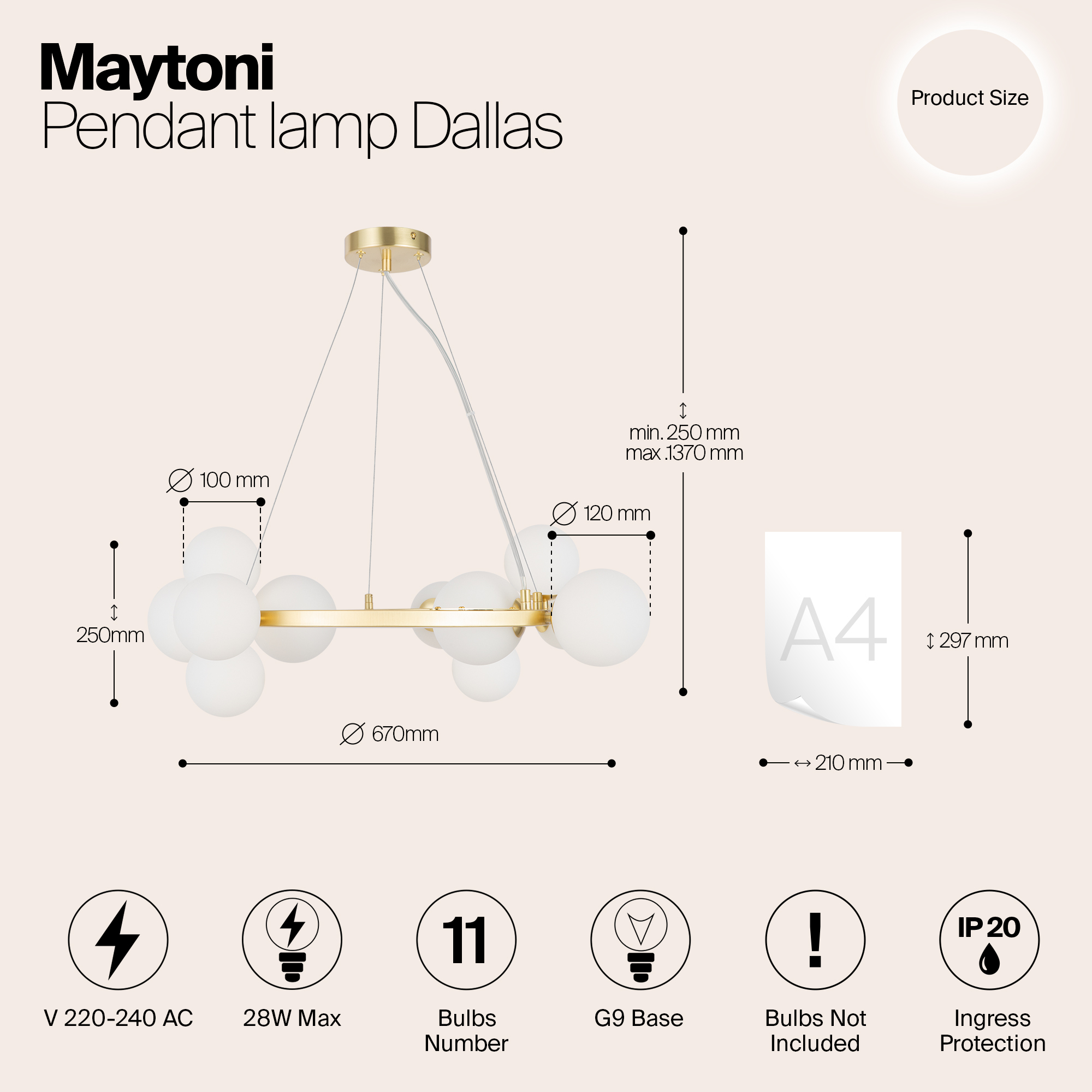 картинка Подвесной светильник Maytoni MOD545PL-11BS от магазина pro-decor.kz