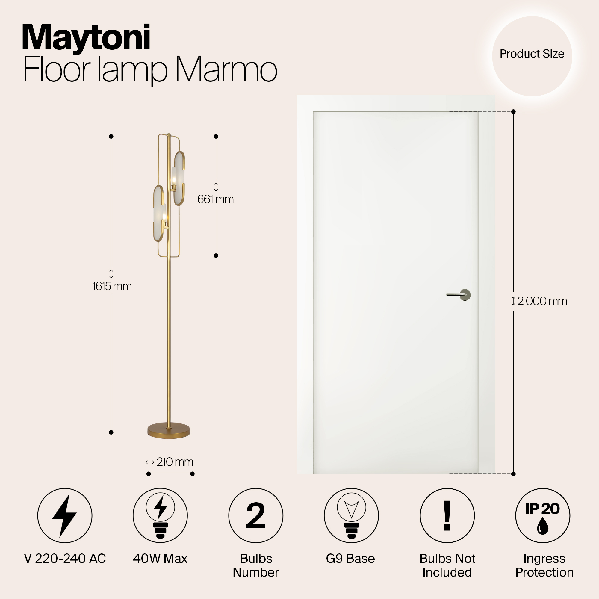 картинка Напольный светильник (торшер) Maytoni MOD099FL-02G от магазина pro-decor.kz
