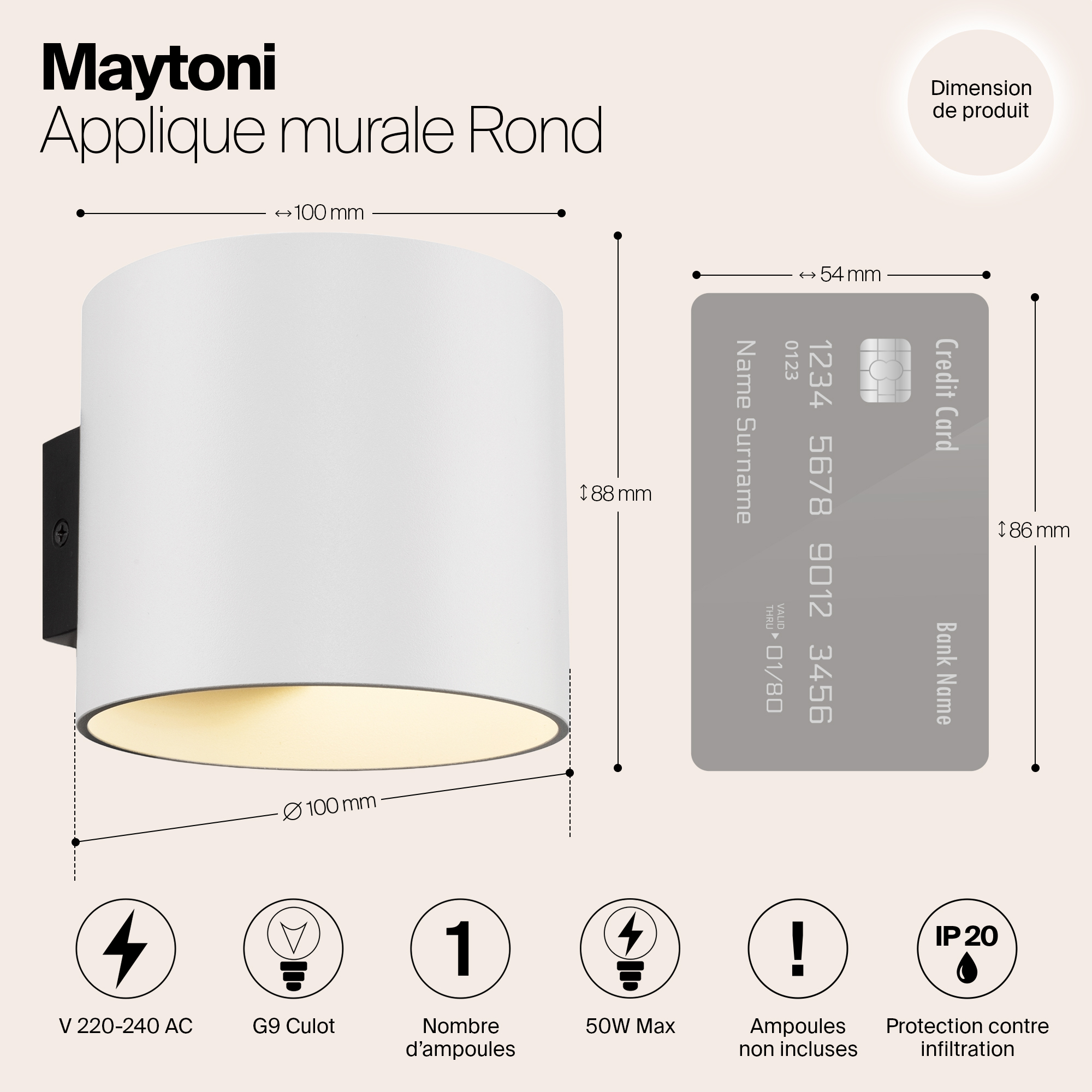 картинка Бра Maytoni Rond C066WL-01W от магазина pro-decor.kz